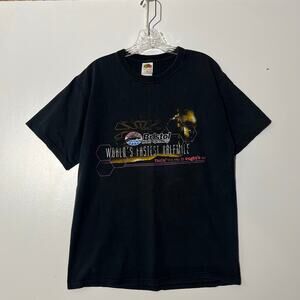 NASCAR BRISTOL MOTOR SPEEDWAY Black Double Sided Graphic Tee Shirt Mens Size L